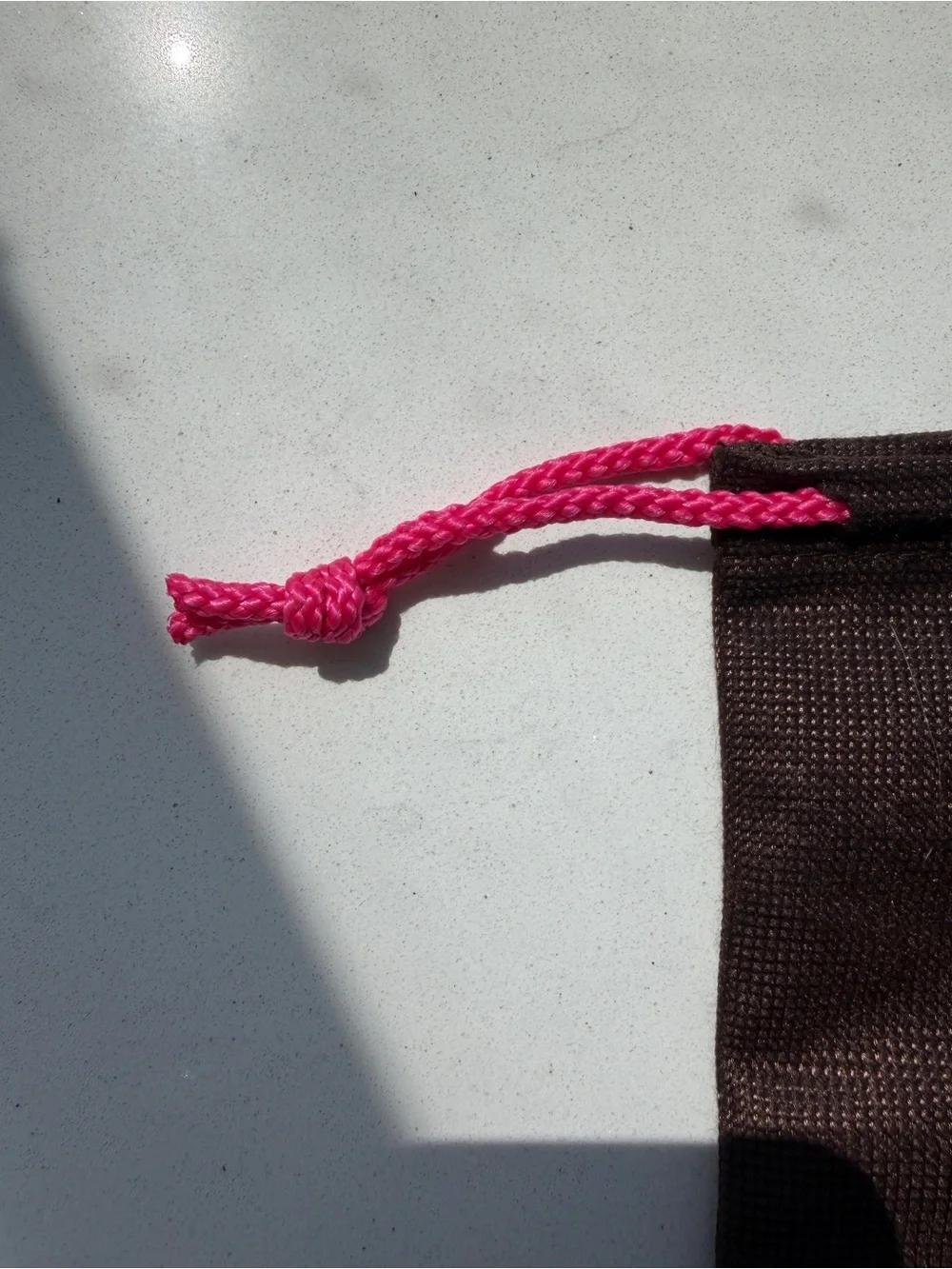kate spade brown dust bag with pink drawstring